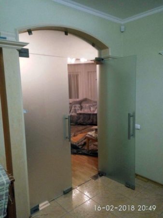 Стеклянные двери в алюминиевой коробке